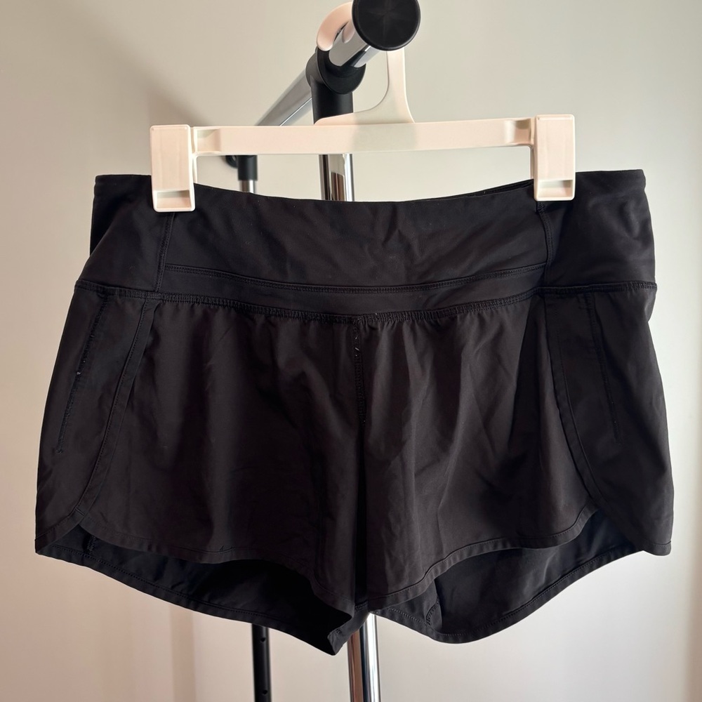 Lululemon Black Running Shorts Size 8 | Built-In Liner & Pockets